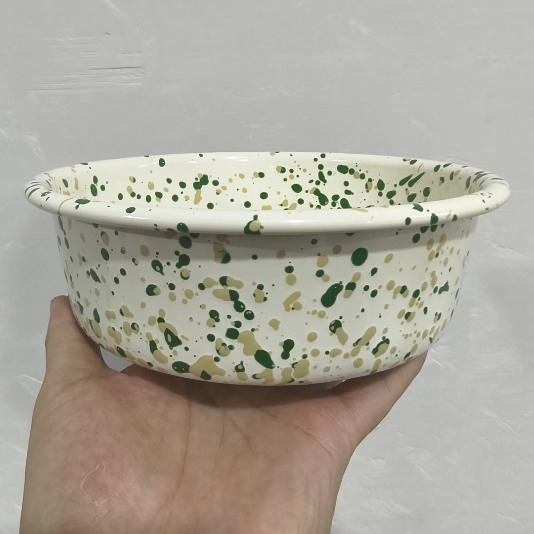 【大白专属】出韩的 黄绿  内外泼墨 20cm 芝士盘 沙拉盘