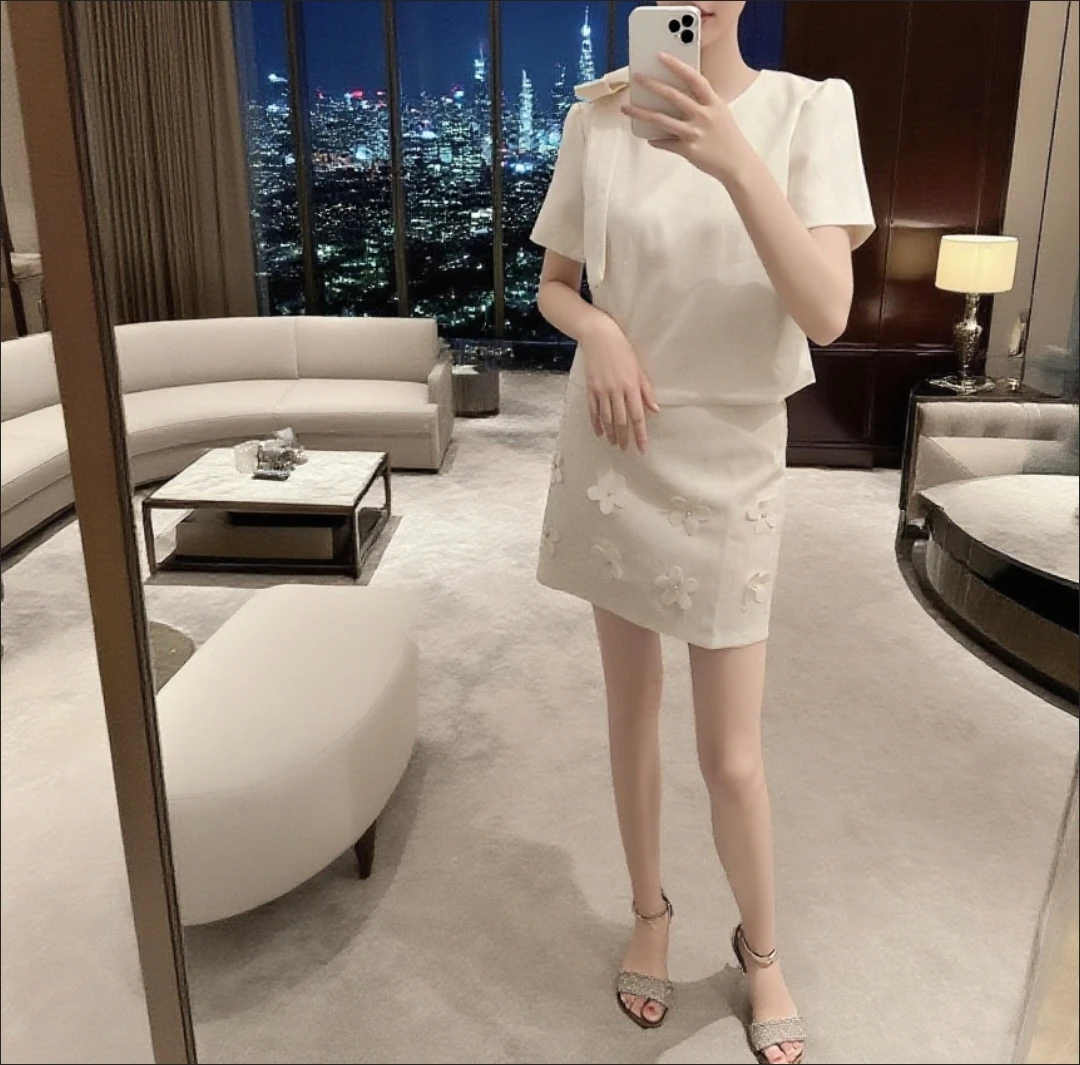 【25017-1】小香风夏装搭配一整套女新款时尚两件老钱风松弛感女装