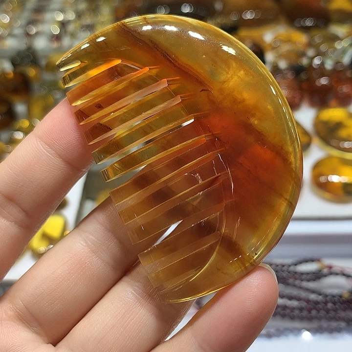 琥珀未镶嵌裸石梳子