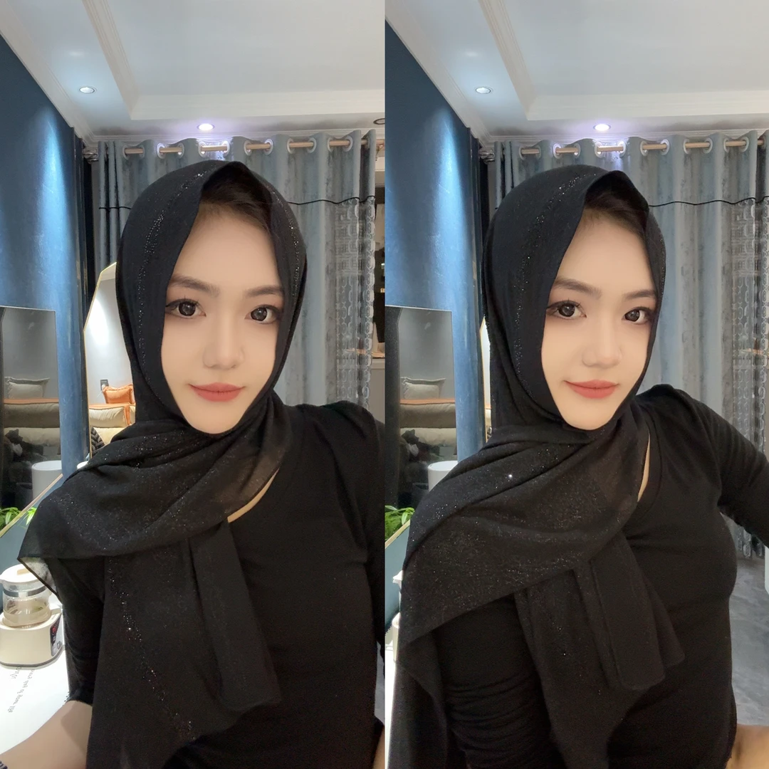 定制工艺迪拜纱烫钻气质长巾