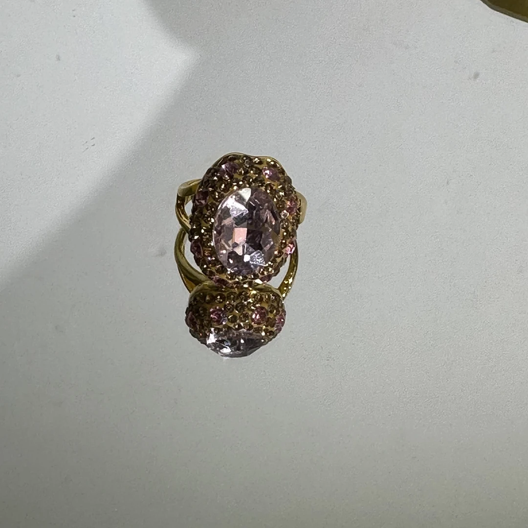 铜合金合成锆石戒指 TTSD 粉色气质时尚女士戒指 3260