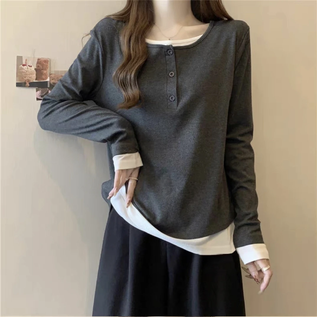 假两件显瘦百搭打底T恤女