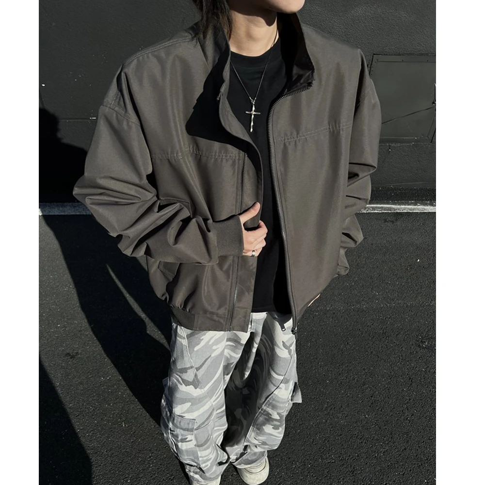 秋冬季美式男生夹克棉服立领休闲冲锋衣男款户外工装棉衣百搭外套