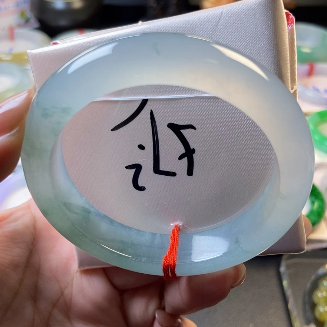 翡翠未镶嵌手镯12冰透飘花