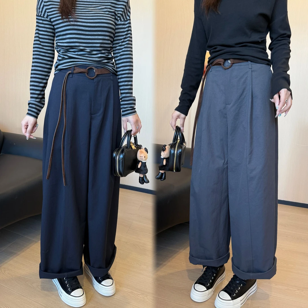 二姐的宝藏秋季设计感显瘦宽松阔腿裤#25290