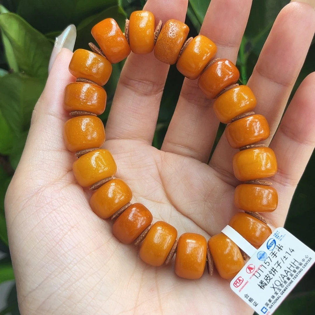 未镶嵌琥珀手链14 m老蜡