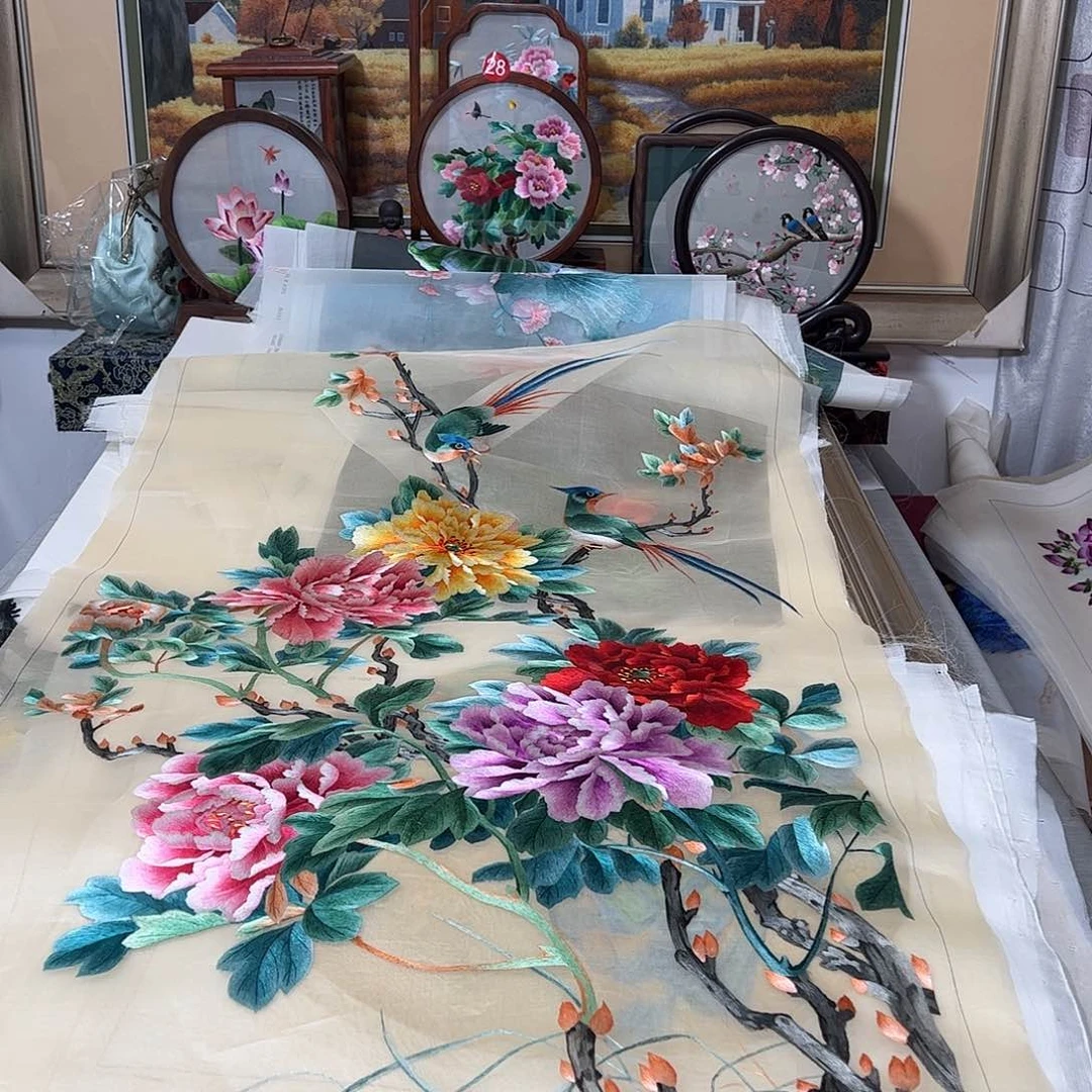 织绣纯手工刺绣画