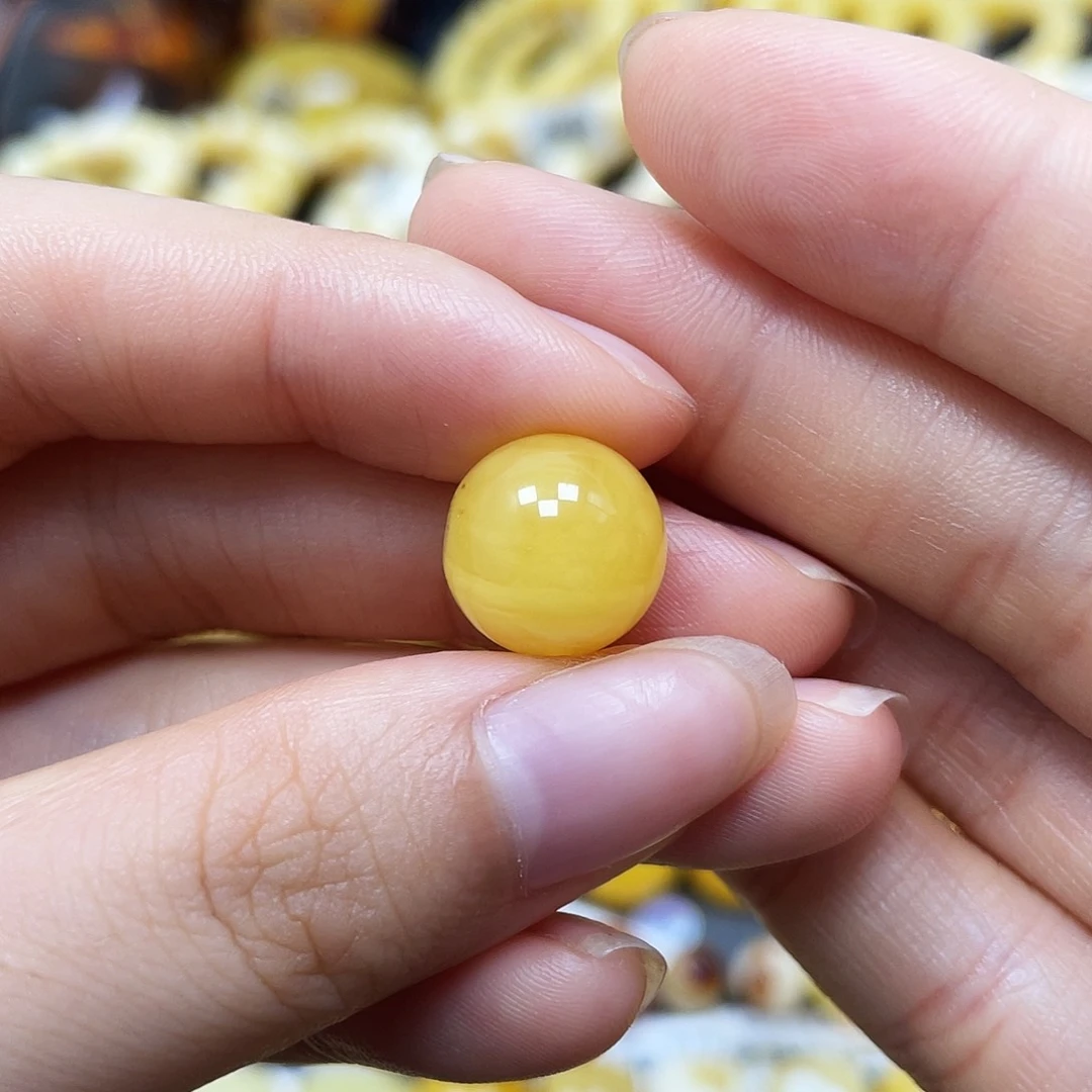 未镶嵌蜜蜡裸石圆珠12.4mm福利