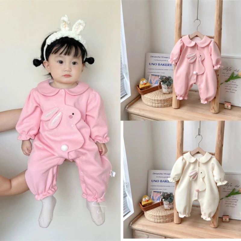 婴儿衣服春装连体衣女宝宝超萌百天公主哈衣春季可爱爬服外出服