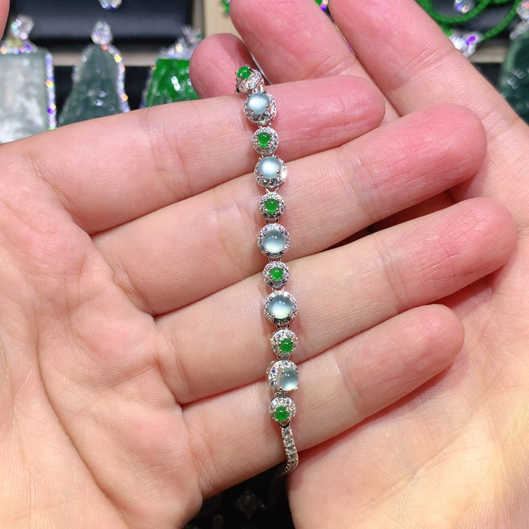 翡翠银S925镶嵌吊坠(赠链)