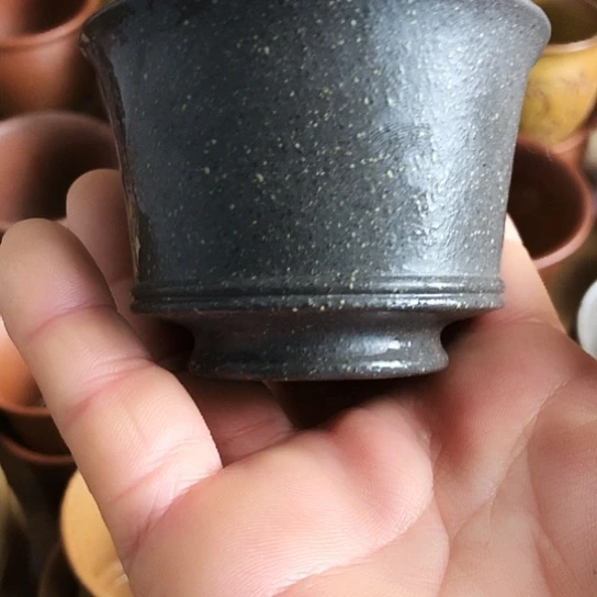 紫砂茶壶青灰段泥主人杯120毫升左右