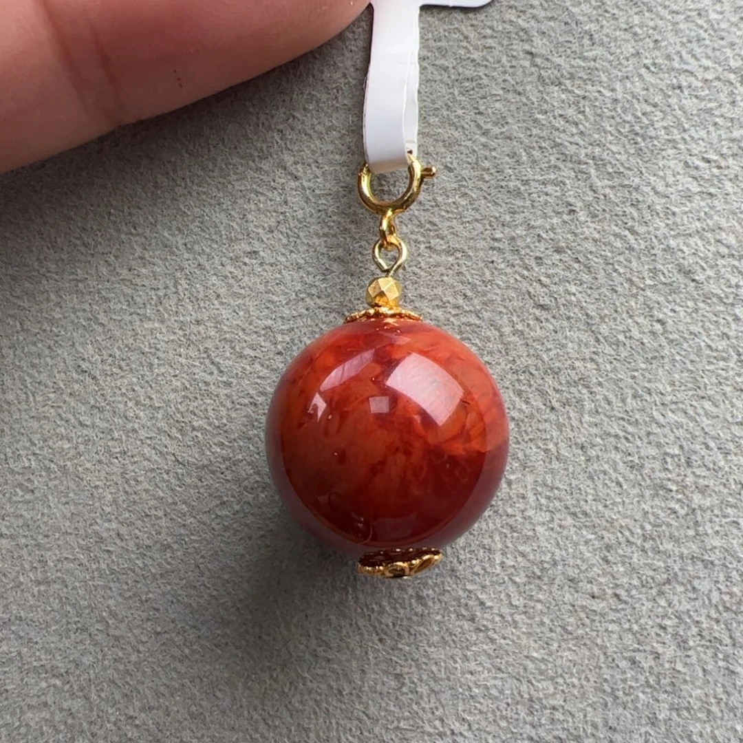 南红玛瑙未镶嵌（牛血火焰吊坠15+）