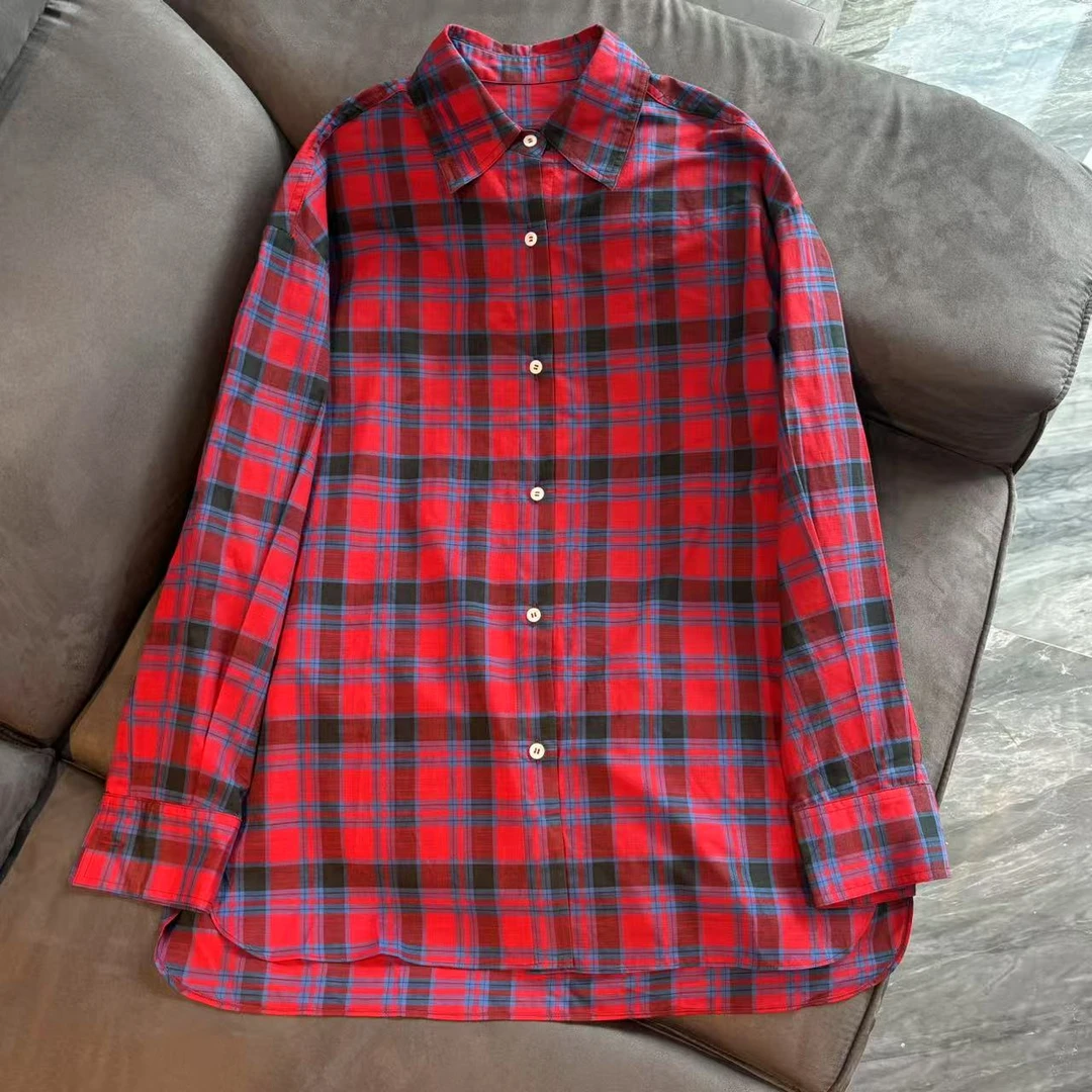 [Janunes Liu]复古格纹休闲衬衫CS1781