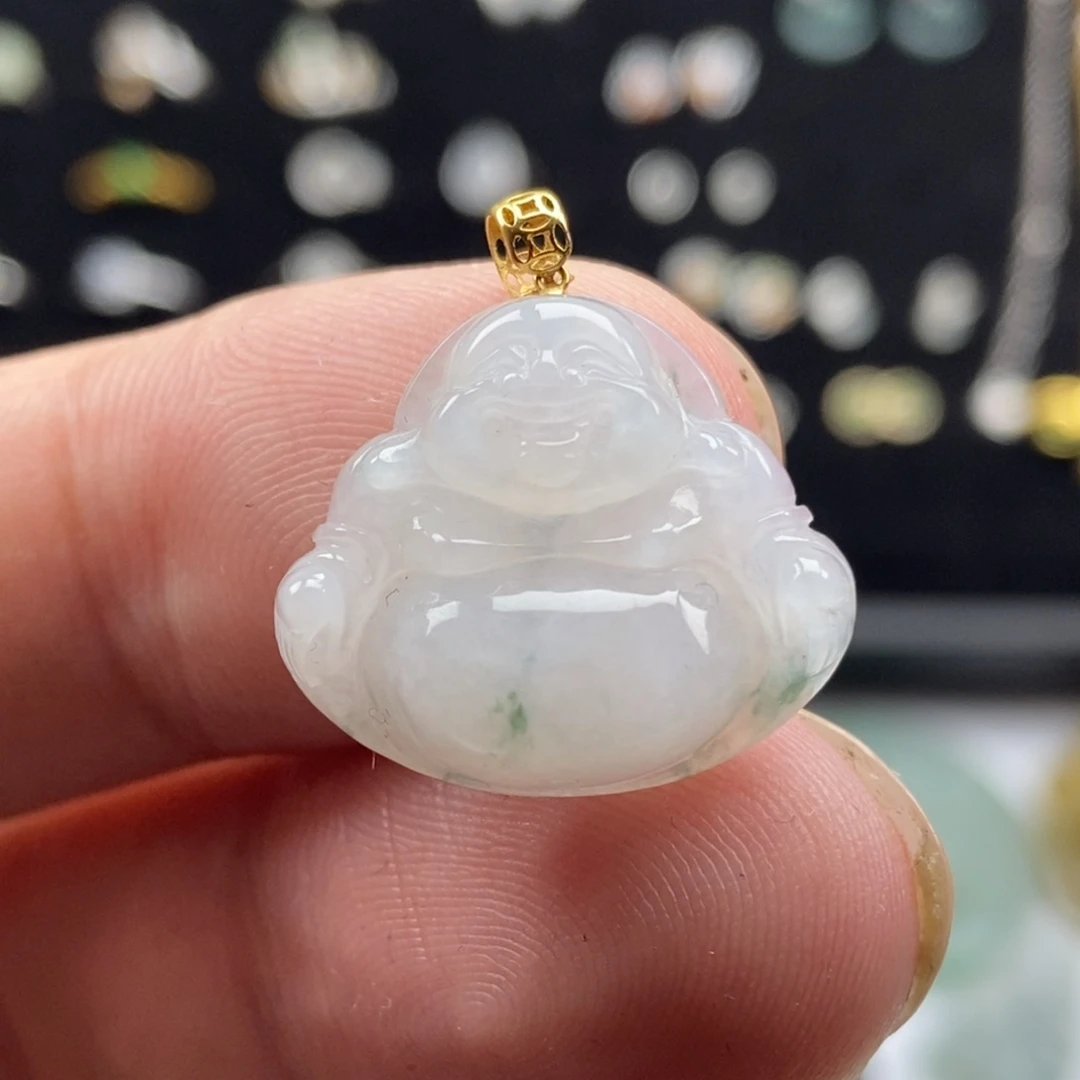 翡翠18K金镶嵌颈饰0000000005