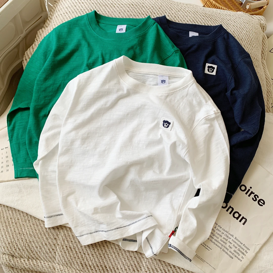 男童长袖T恤2025新款春秋儿童百搭休闲打底衫男孩圆领长袖