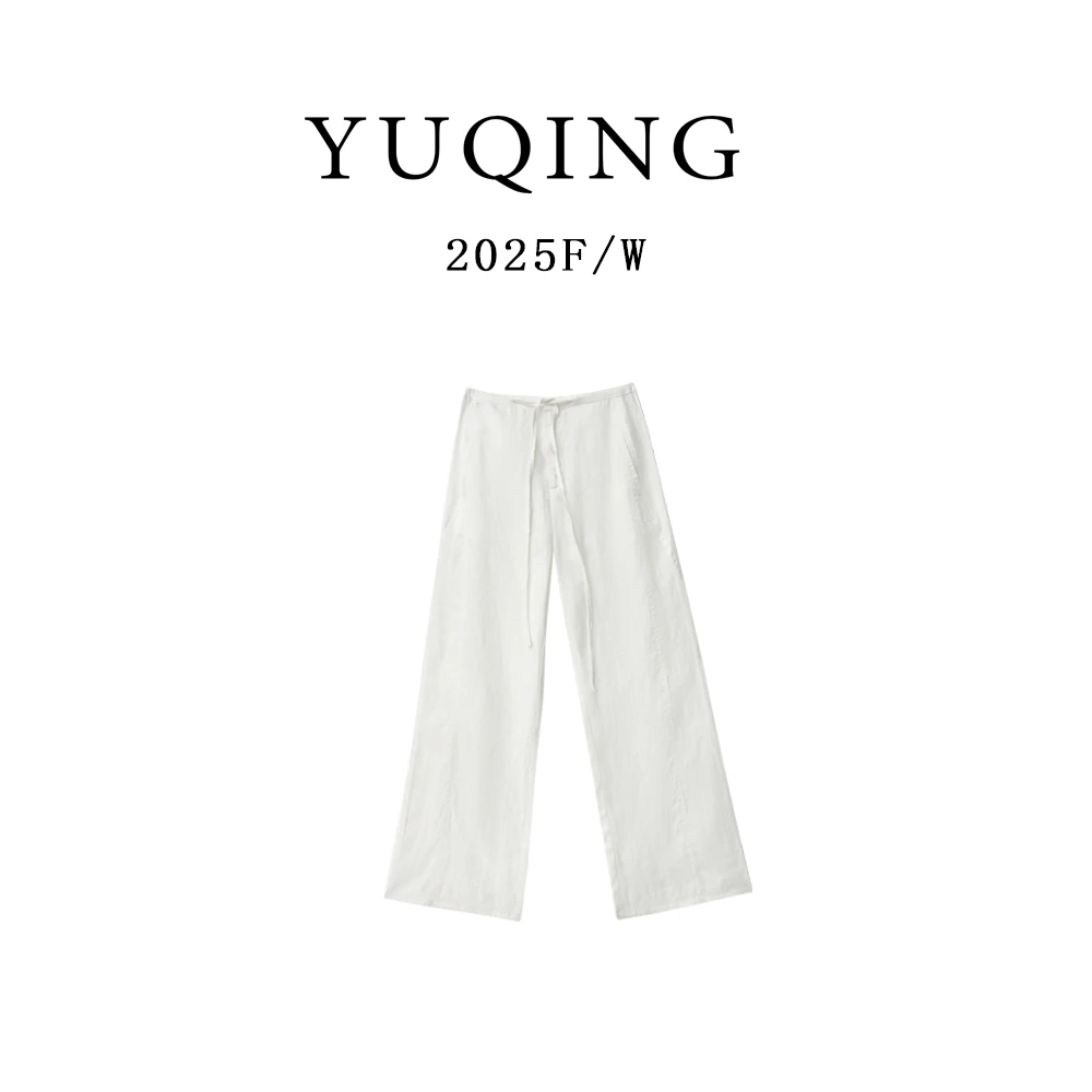 LC044-亚麻拉夫风休闲裤长裤裤子女款爆款2025新款