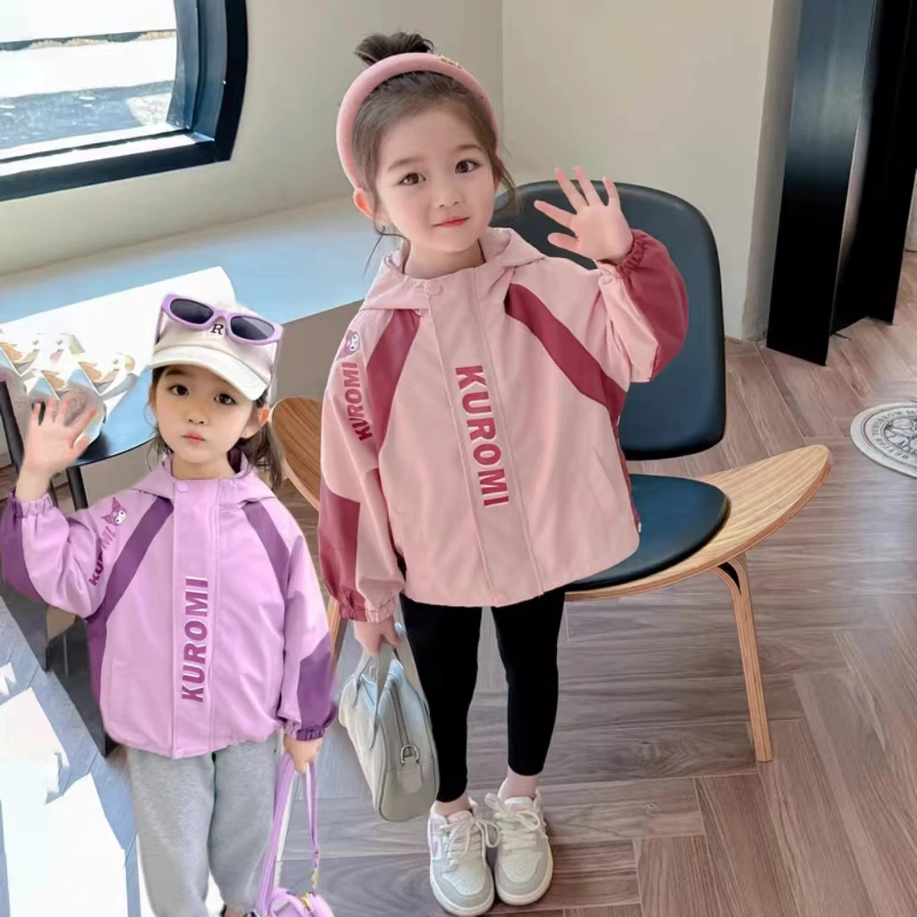 27044女童外套春秋新款儿童韩版休闲春秋款连帽风衣百搭冲锋衣