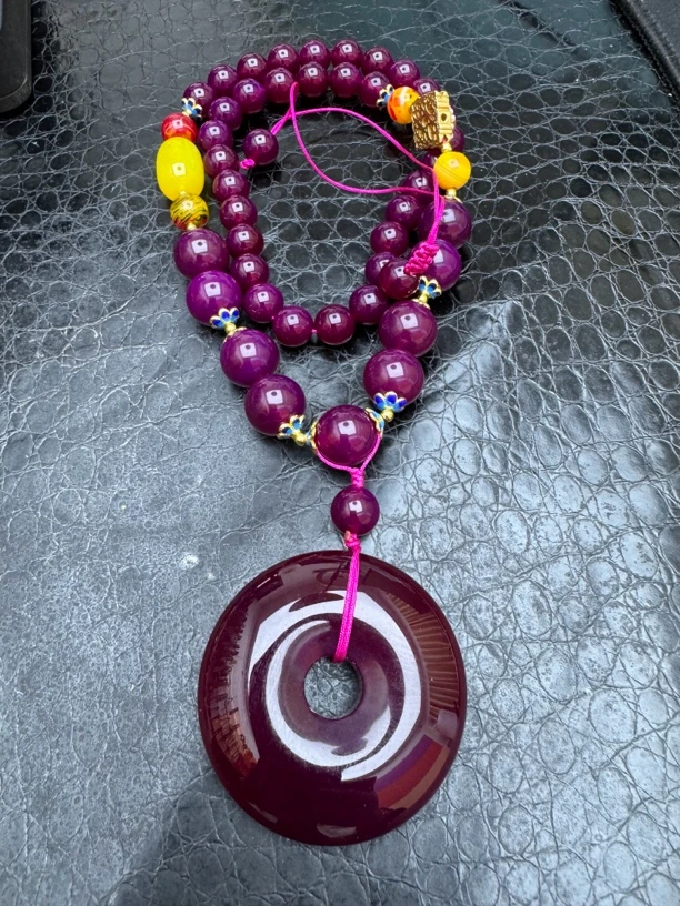 天然玛瑙百搭血胆金莲平安扣吊坠（多样性拍一发一）