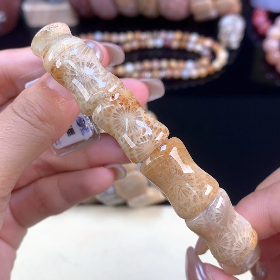 【闪购商品】颈饰未镶嵌硅化珊瑚（珊瑚玉）福利手牌（44号）