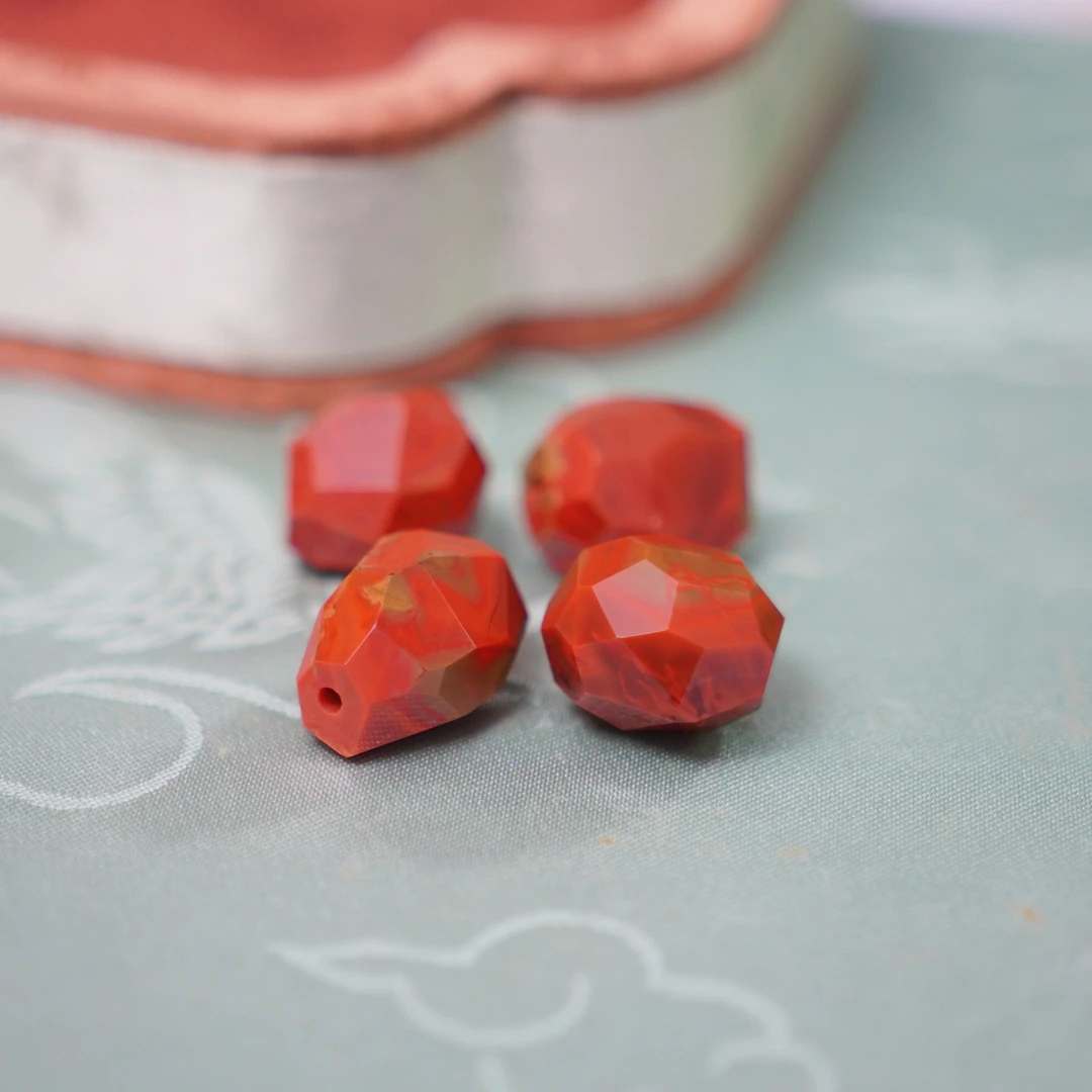 【熊总夫妇】包浆南红钻切面大单珠（多样性发一个）