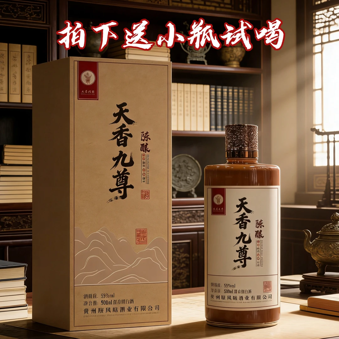 天香九尊二号酱香型白酒大曲坤沙工艺足年份纯粮食酒53%Vol500ml