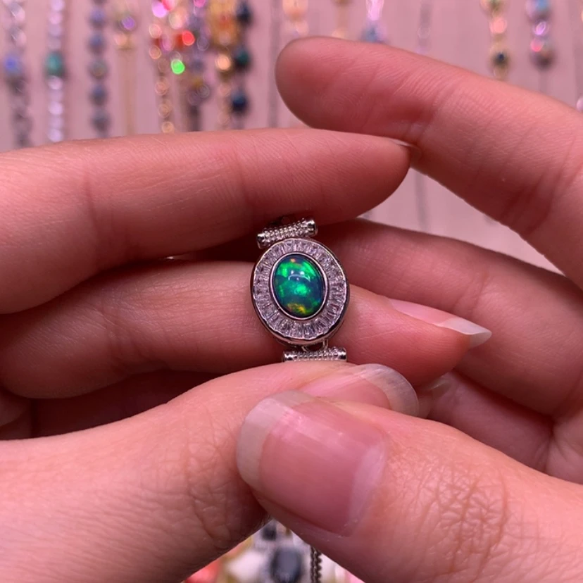 【闪购商品】欧泊手链款式银S925镶嵌用****7