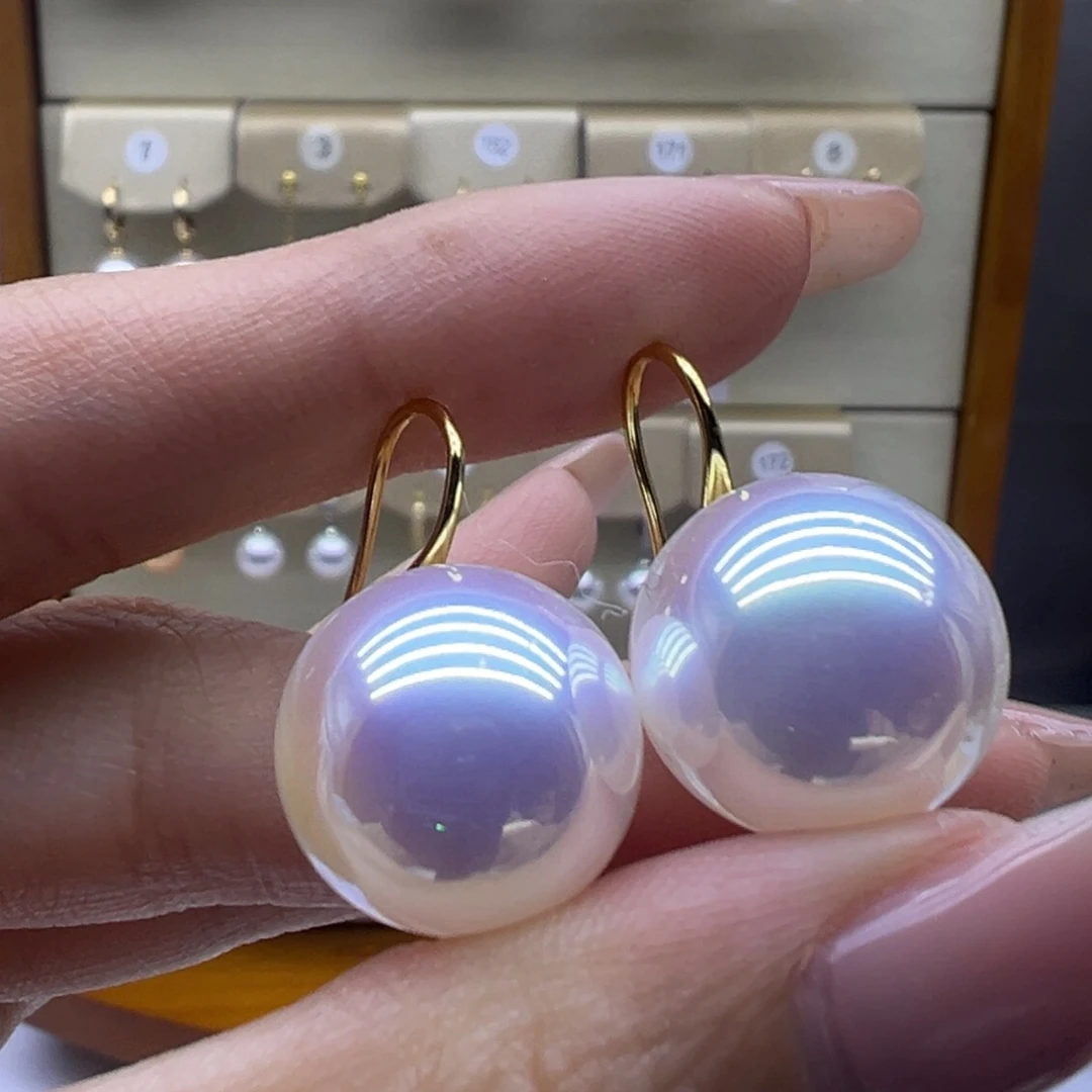 银S925镶嵌淡水珍珠耳饰