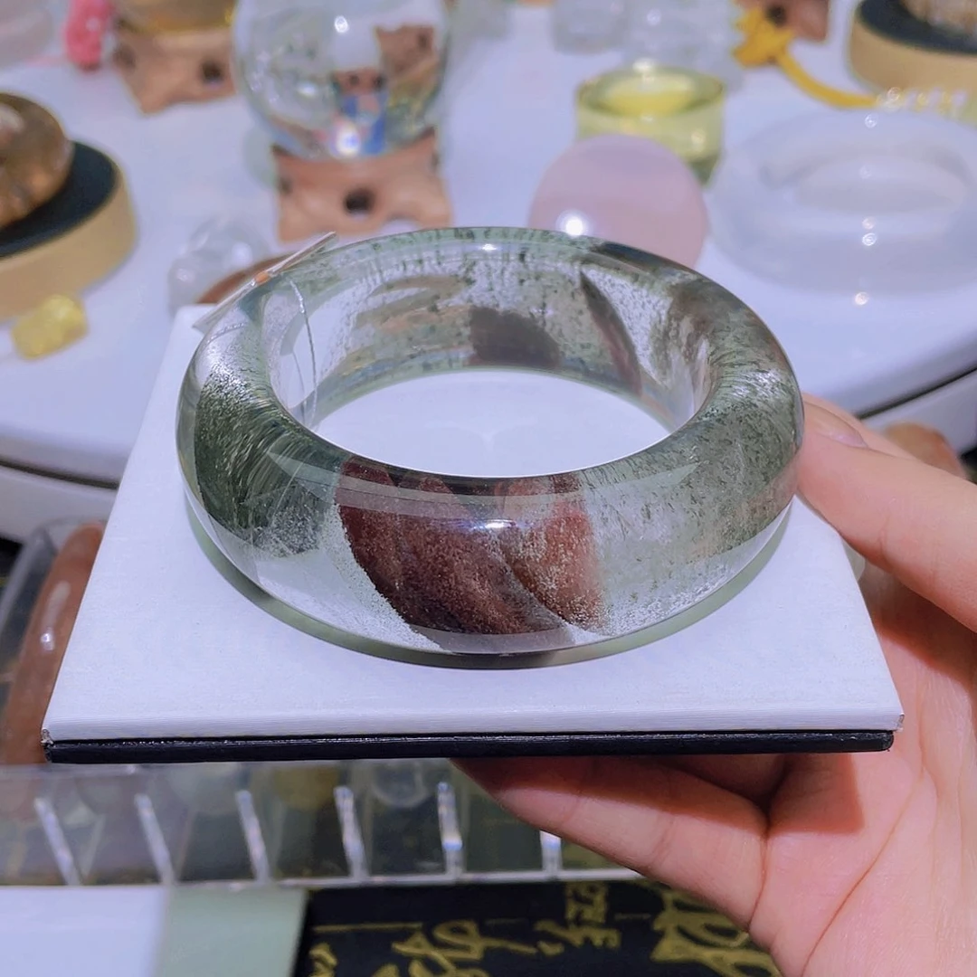 水晶手镯未镶嵌绿幽灵千层