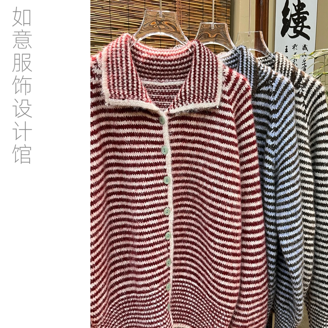 如意馆【条纹毛衣】新款时尚条纹氛围感百搭毛衣