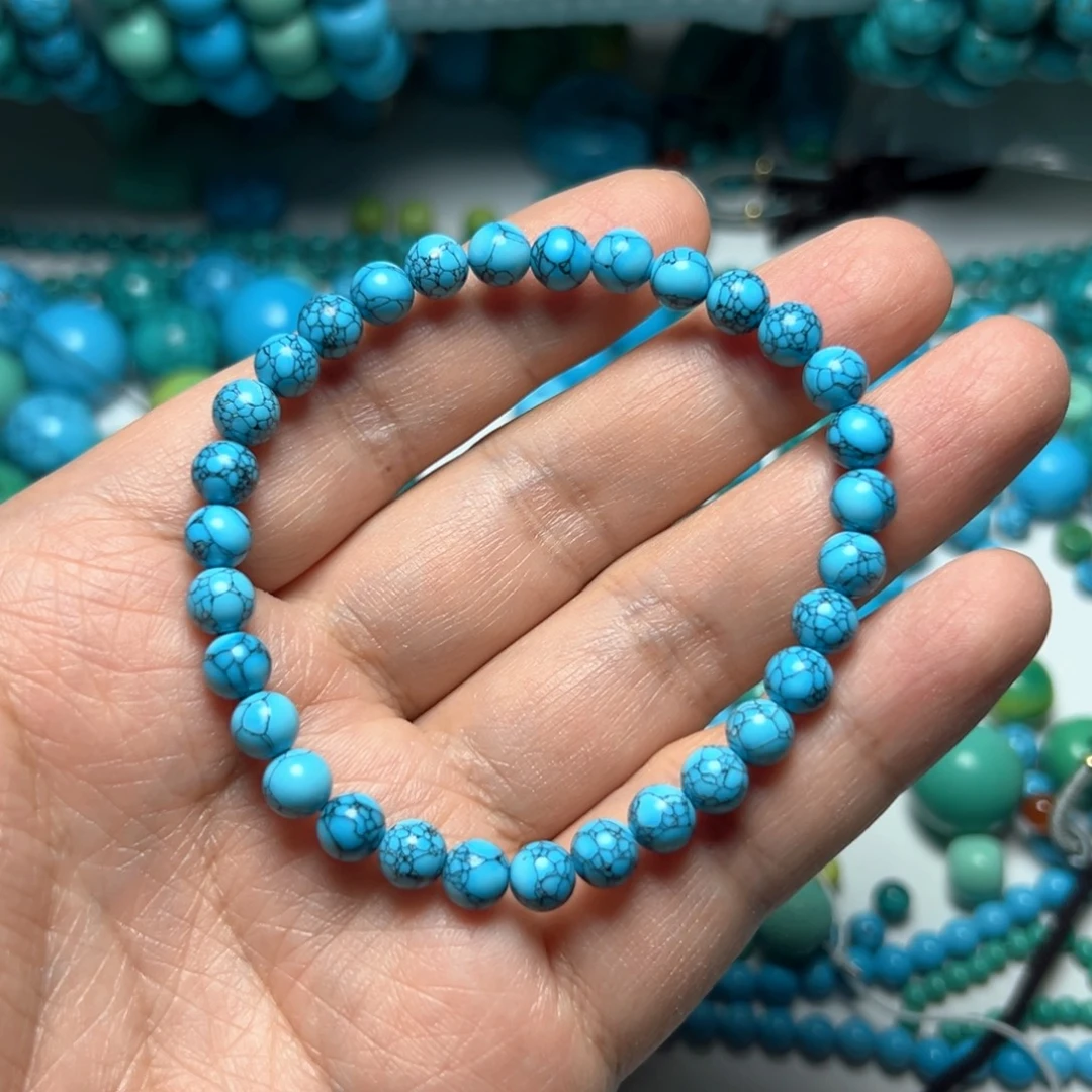 卡6+蓝花珠子手串手链