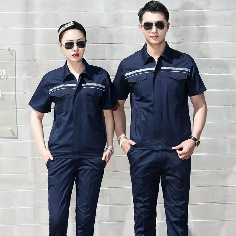 防静电工作服套装男电工劳保耐磨长袖工装石油加油站反光定制夏款