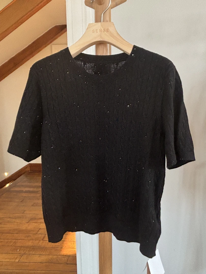 SENSE 25年 藏青色针织衫半袖