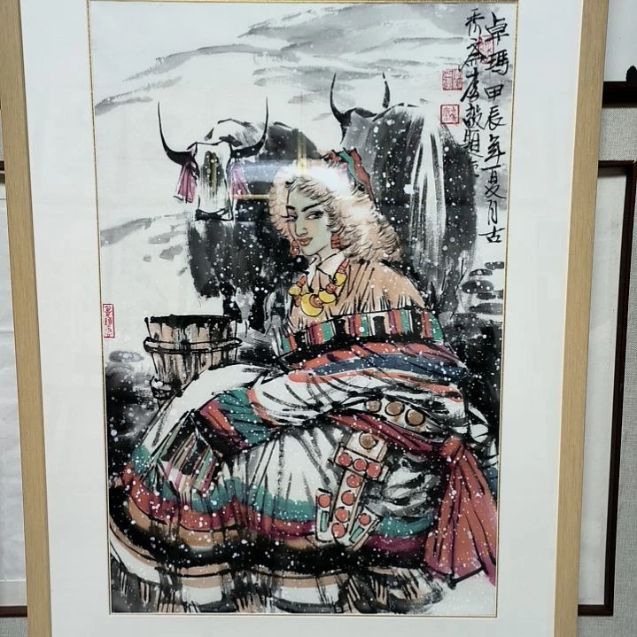 国画高*人物画作精品带框