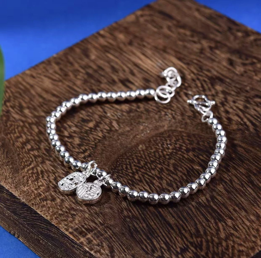 018 平安福牌珠珠手链 精品时尚气质首饰无礼盒