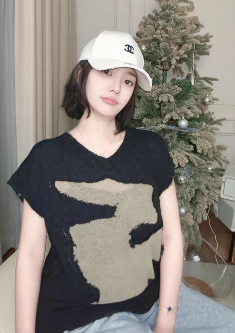 【M.MSQ】MM款V领马海毛无袖针织衫小众时尚潮流百搭6系列简约休闲