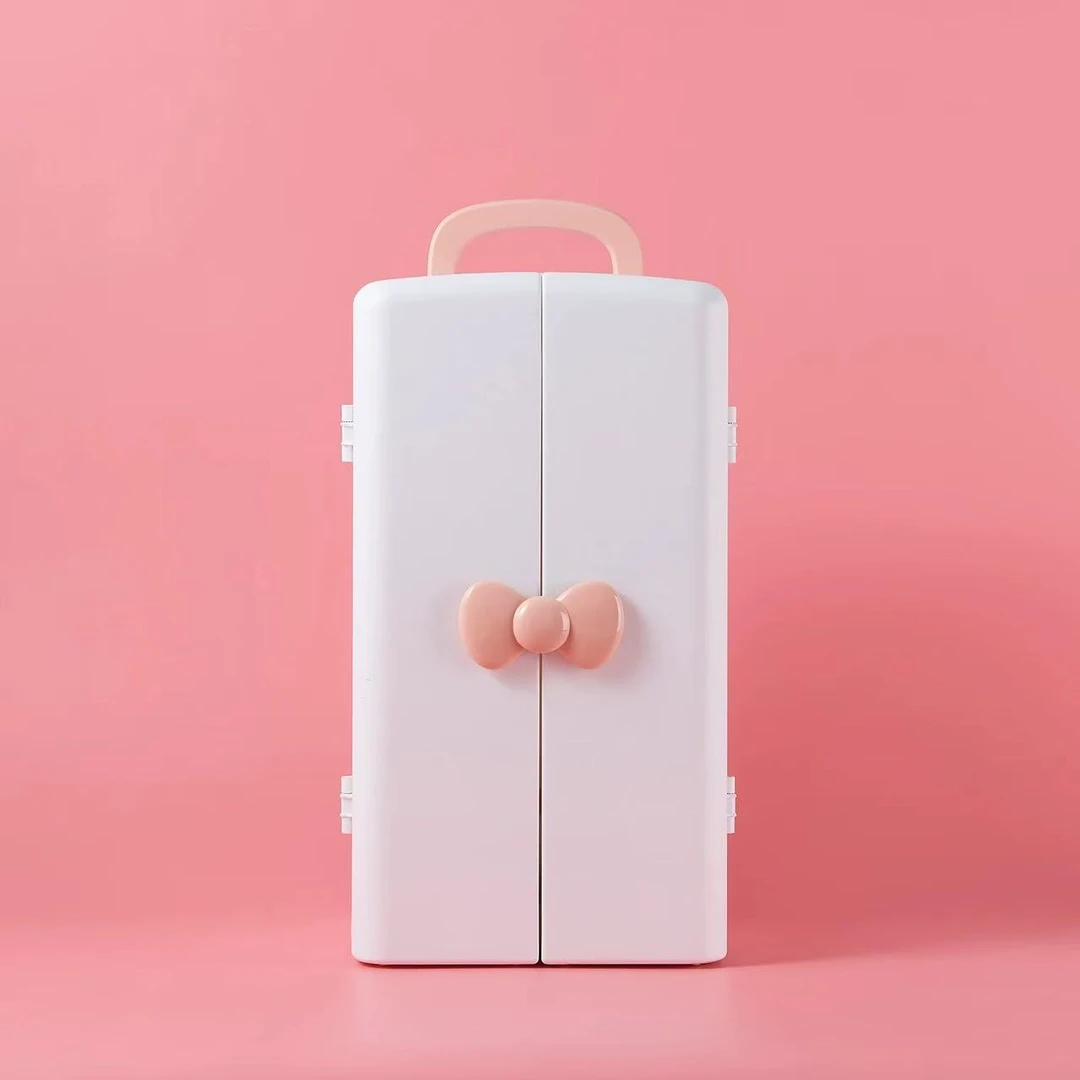 轻奢化妆品收纳箱粉蓝随机