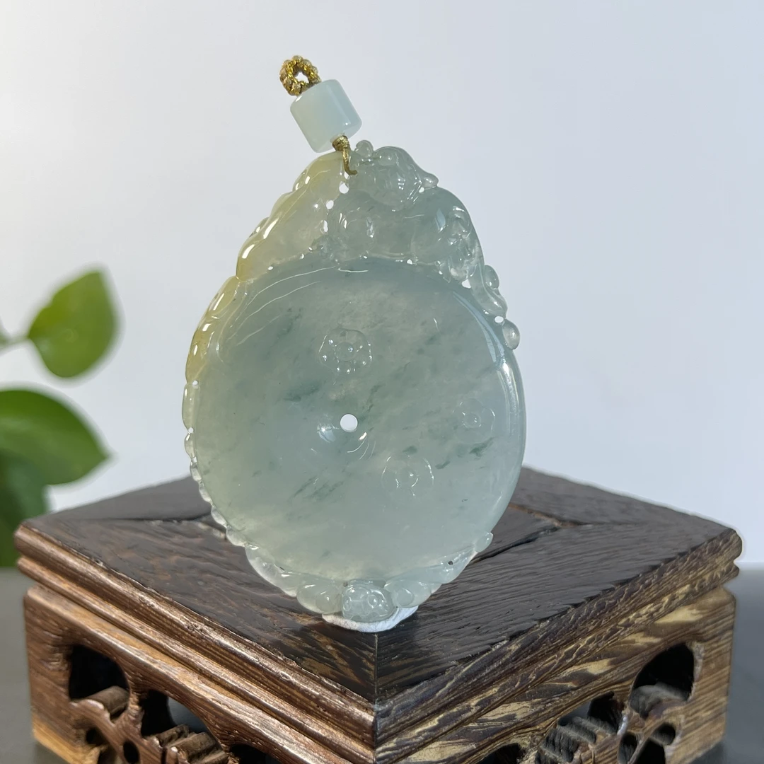 JXB24-120  天然缅甸A货翡翠  仿古扣