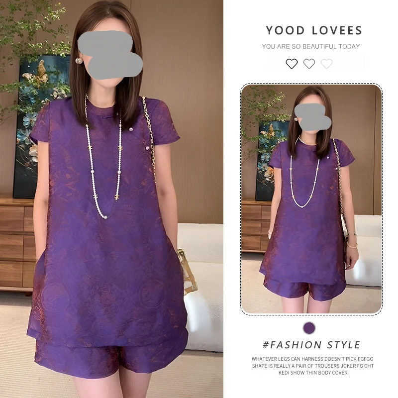 2025超火夏装一整套高级感清冷感禅意新中式国风上衣短裤两件套装