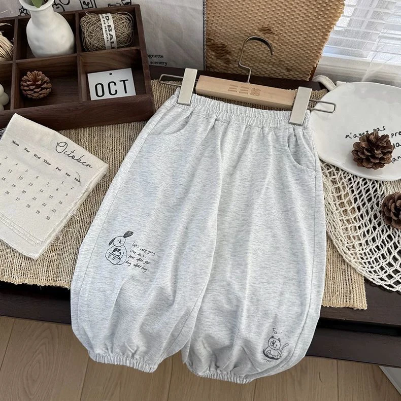 男童卫裤2025春夏款儿童夏天针织裤子轻薄防蚊裤女宝宝休闲长裤