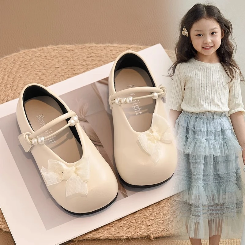 女童小皮鞋2025春秋新款儿童公主鞋软底女宝鞋子纯色单鞋洋气