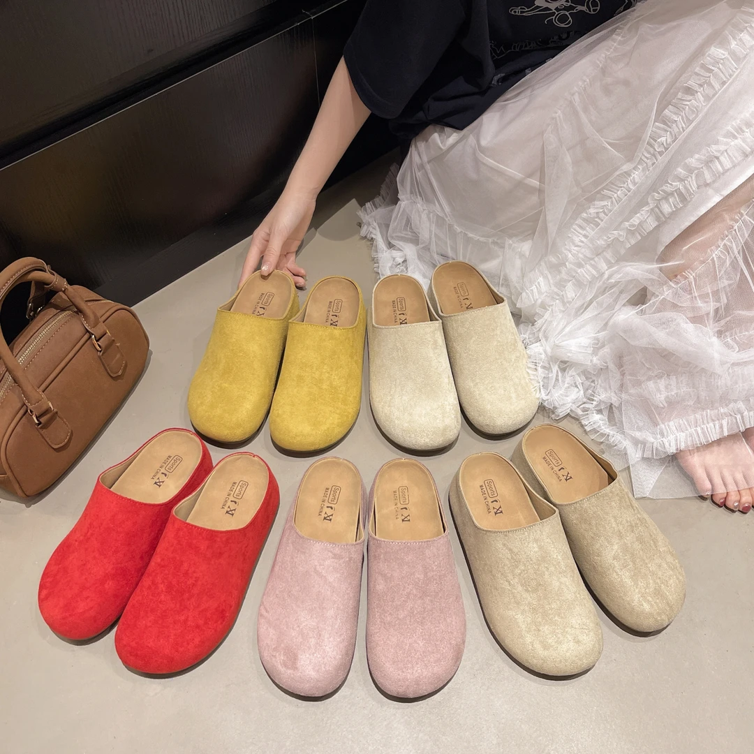 内增高厚底包头半拖鞋女外穿2025春夏季新款软底一脚蹬勃肯鞋爆款