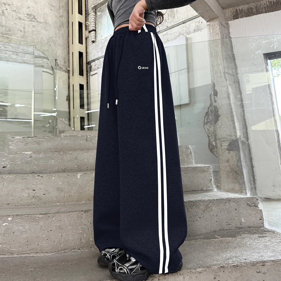 女童休闲裤2025秋季新款儿童宽松针织裤子女大童春秋装直筒运动裤