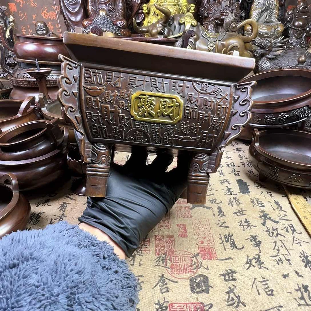 桃**所香炉 家用供香炉 风水摆件 聚宝盆 家居摆件