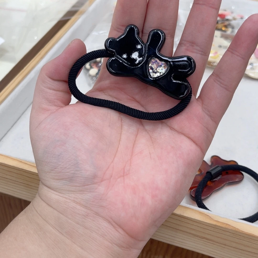 醋酸非金属黑色小熊发绳