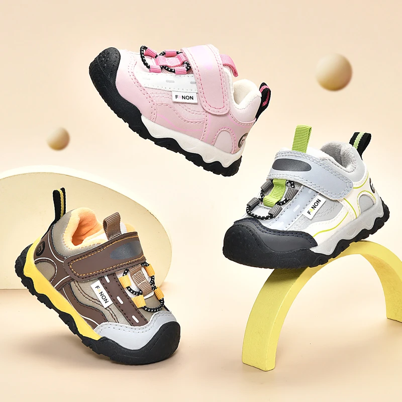 学步鞋男宝宝0-1-3岁2秋冬婴幼儿鞋子女童鞋软底机能加绒加厚棉鞋