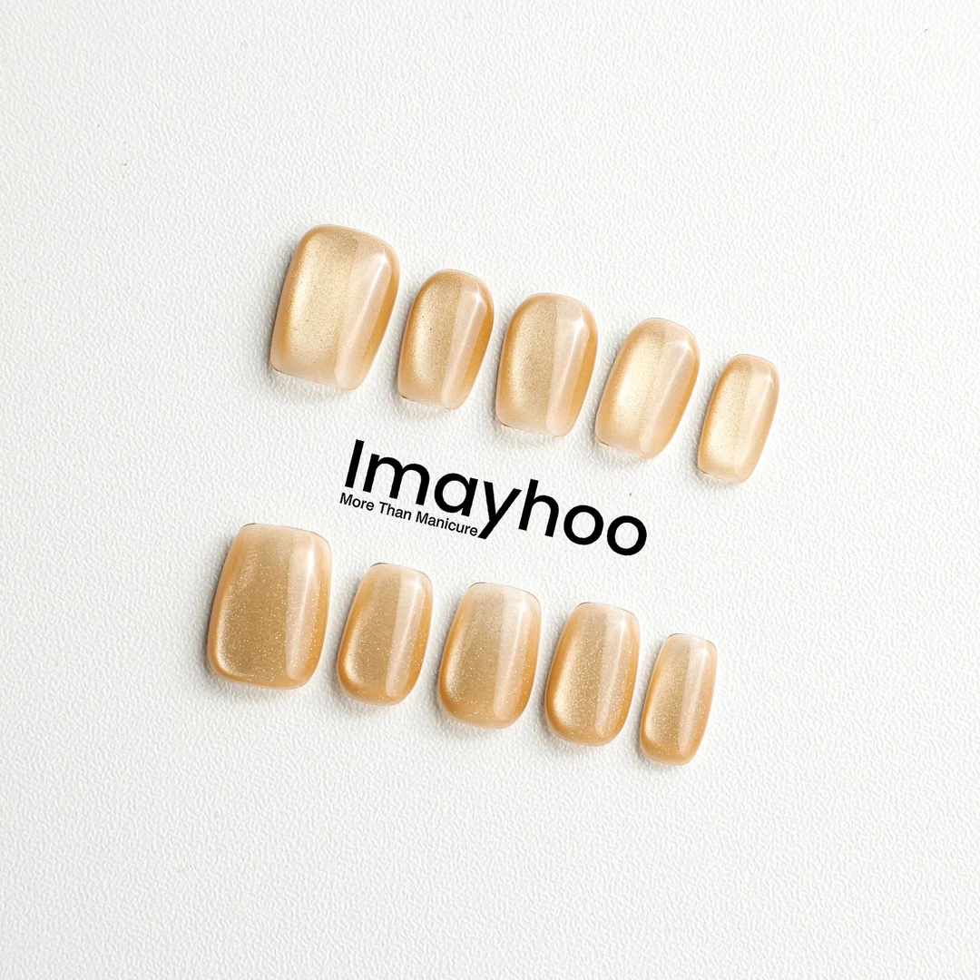 Imayhoo纯手工高定穿戴甲【迷你菊】玻璃珠冰透显白纯欲猫眼DF06067