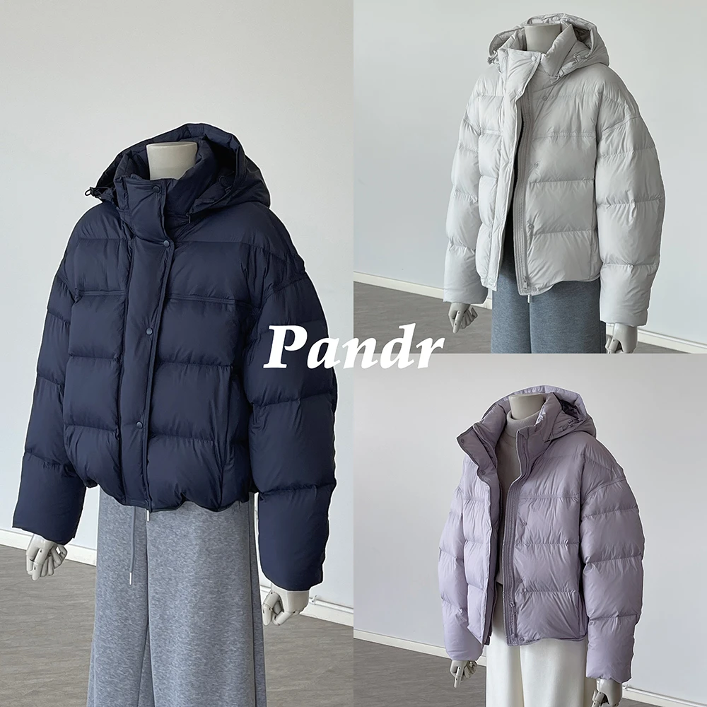 PANDR 北欧雪堡少女韩系冬季保暖时尚通勤连帽加厚90绒羽绒服外套