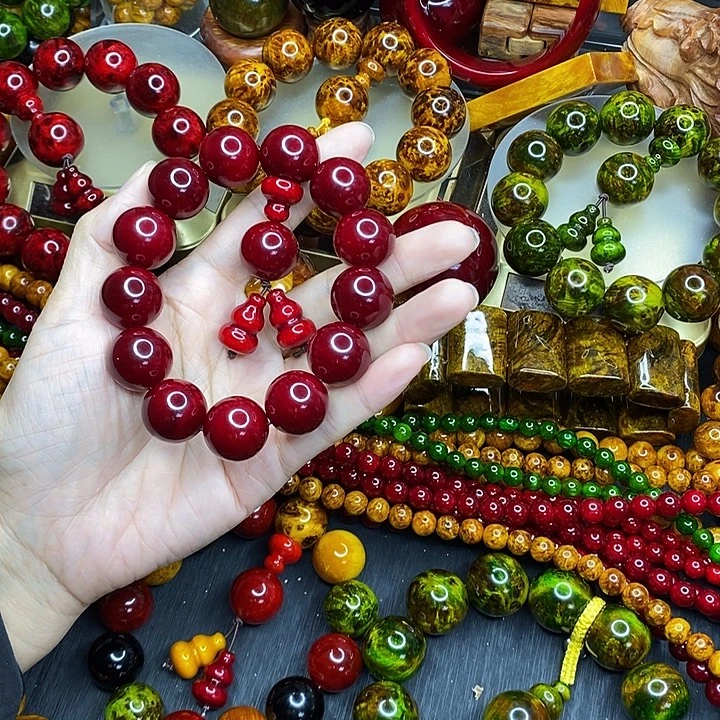 松木琥珀木文玩手串