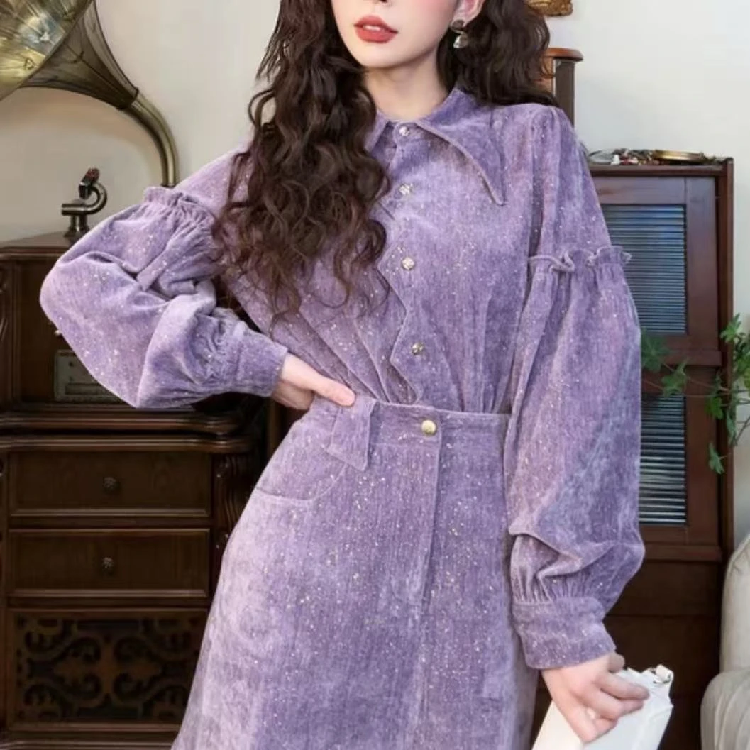 【767】港风复古高级感显瘦女士上衣衬衫秋冬季流行洋气小衫