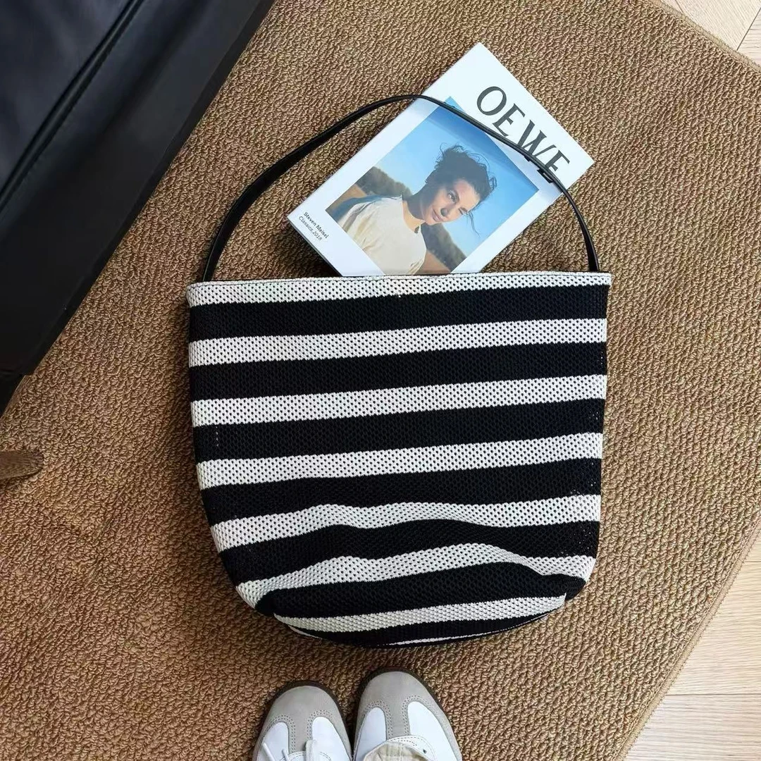 【ZHIXIAO】夏季新款：编织条纹托特包TR830